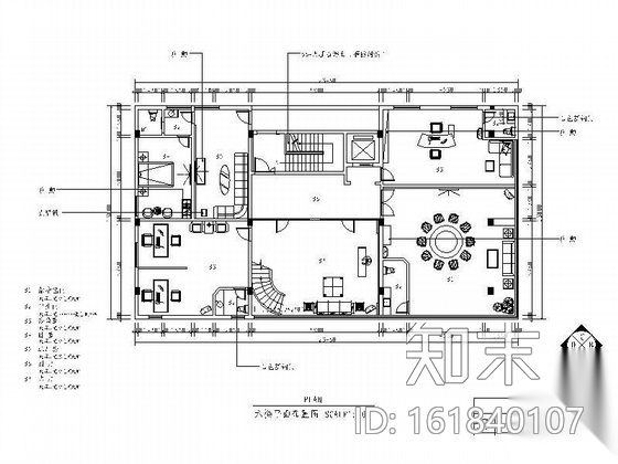 某办公大楼六、七层装修图cad施工图下载【ID:161840107】