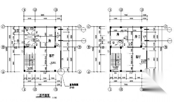 某五层私人住宅建筑方案图cad施工图下载【ID:149847131】