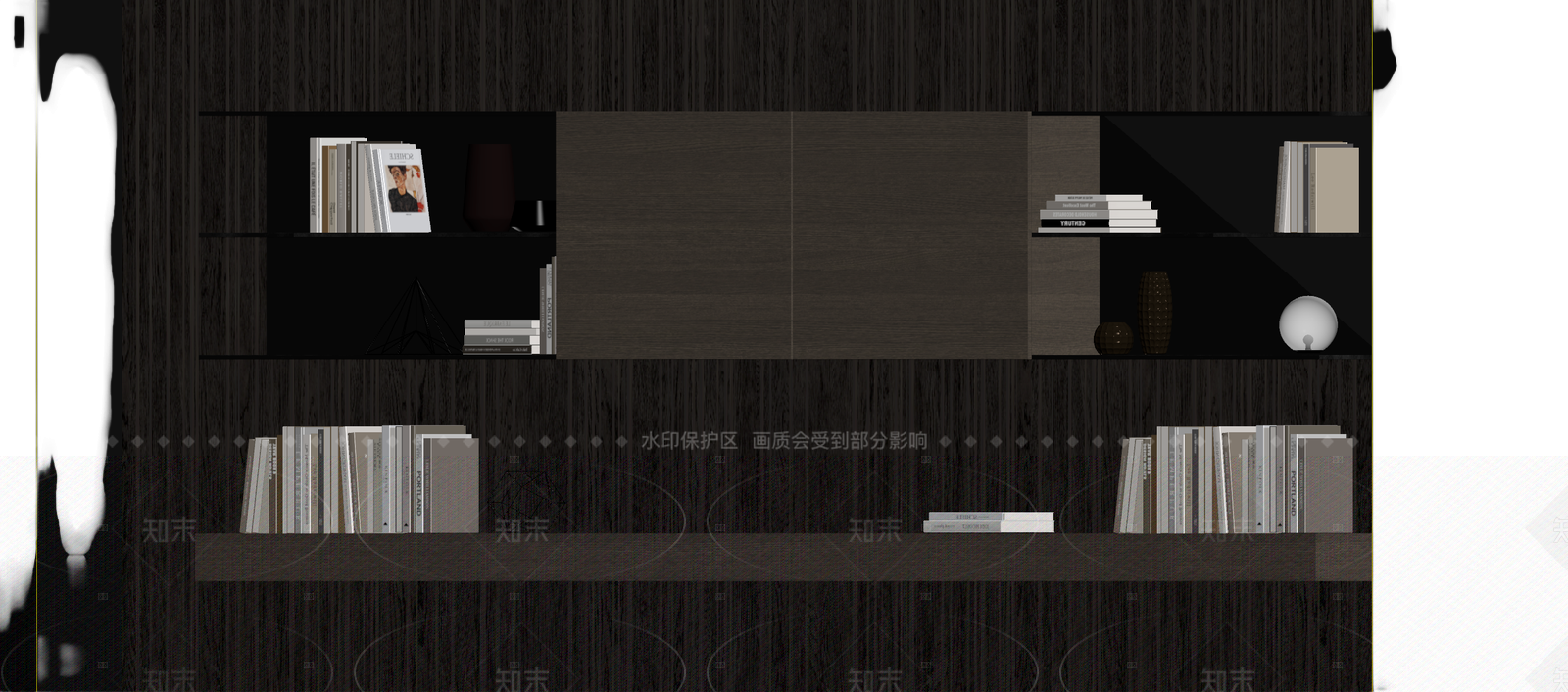 现代书架组合3D模型下载【ID:1205547986】