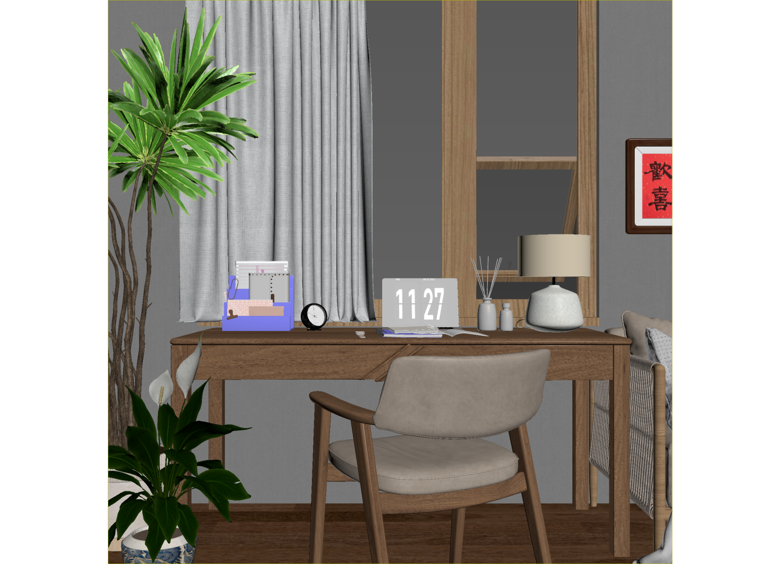 现代书房3D模型下载【ID:1214712033】