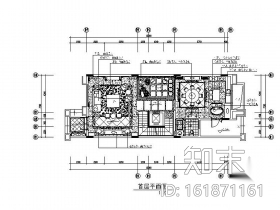 [广东]佛山某高档水景别墅奢华室内装修图cad施工图下载【ID:161871161】