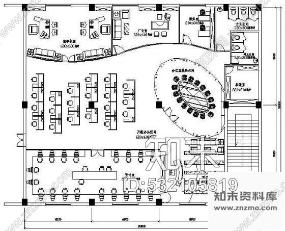 施工图某办公室装修图cad施工图下载【ID:532105819】