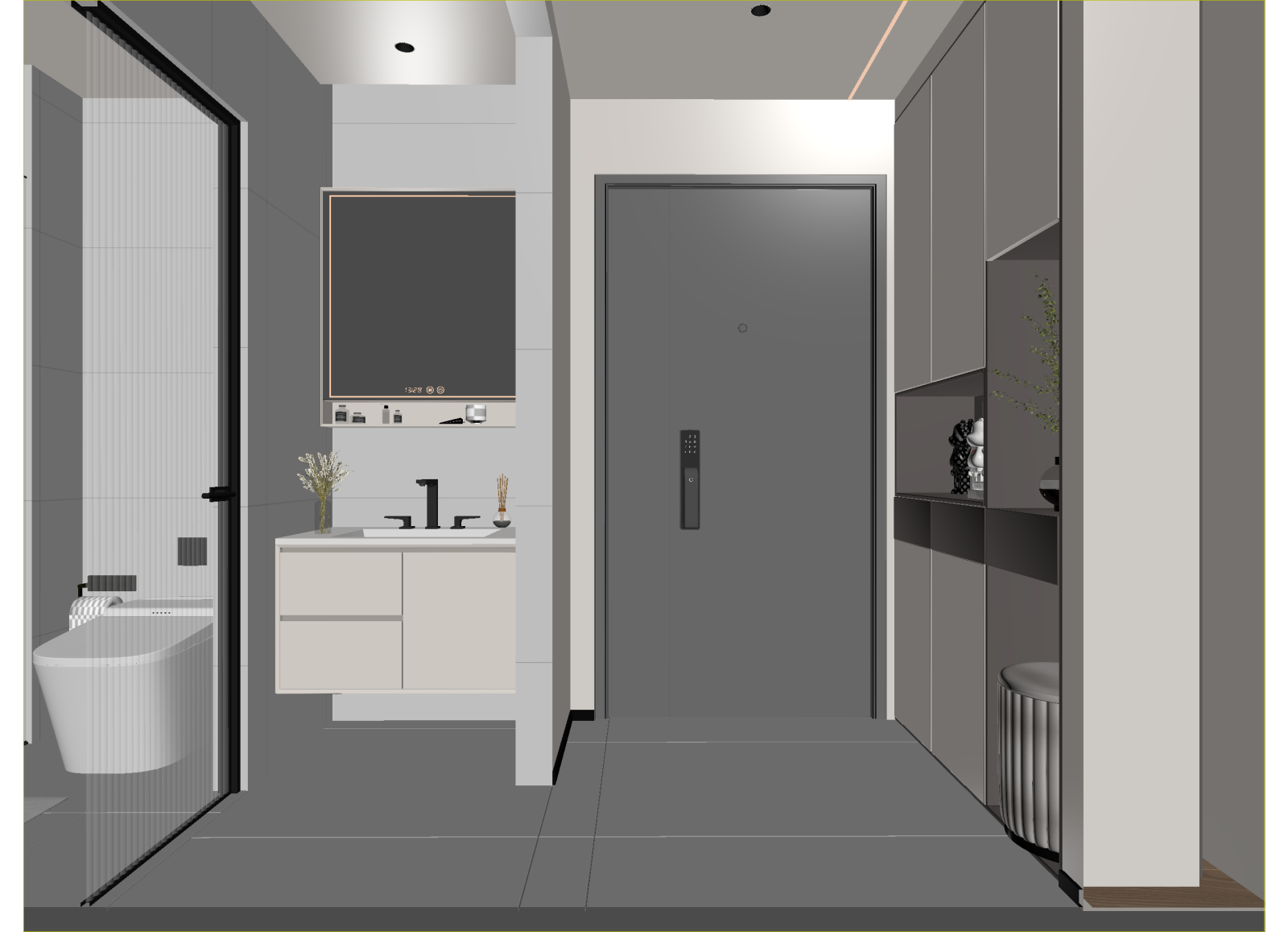 现代玄关3D模型下载【ID:1214652051】
