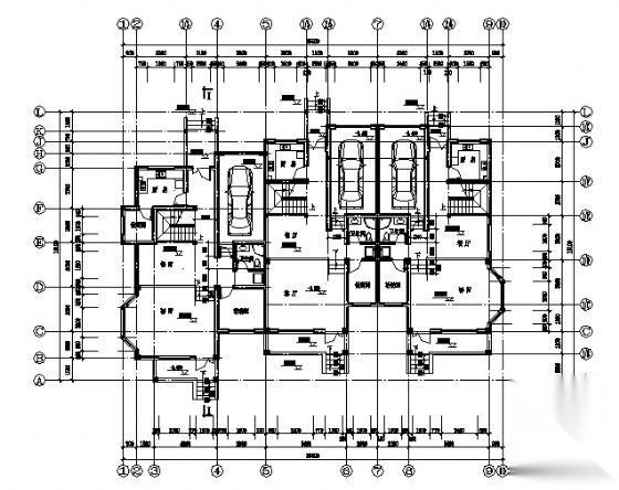 某三联三层别墅建筑方案图cad施工图下载【ID:149922145】