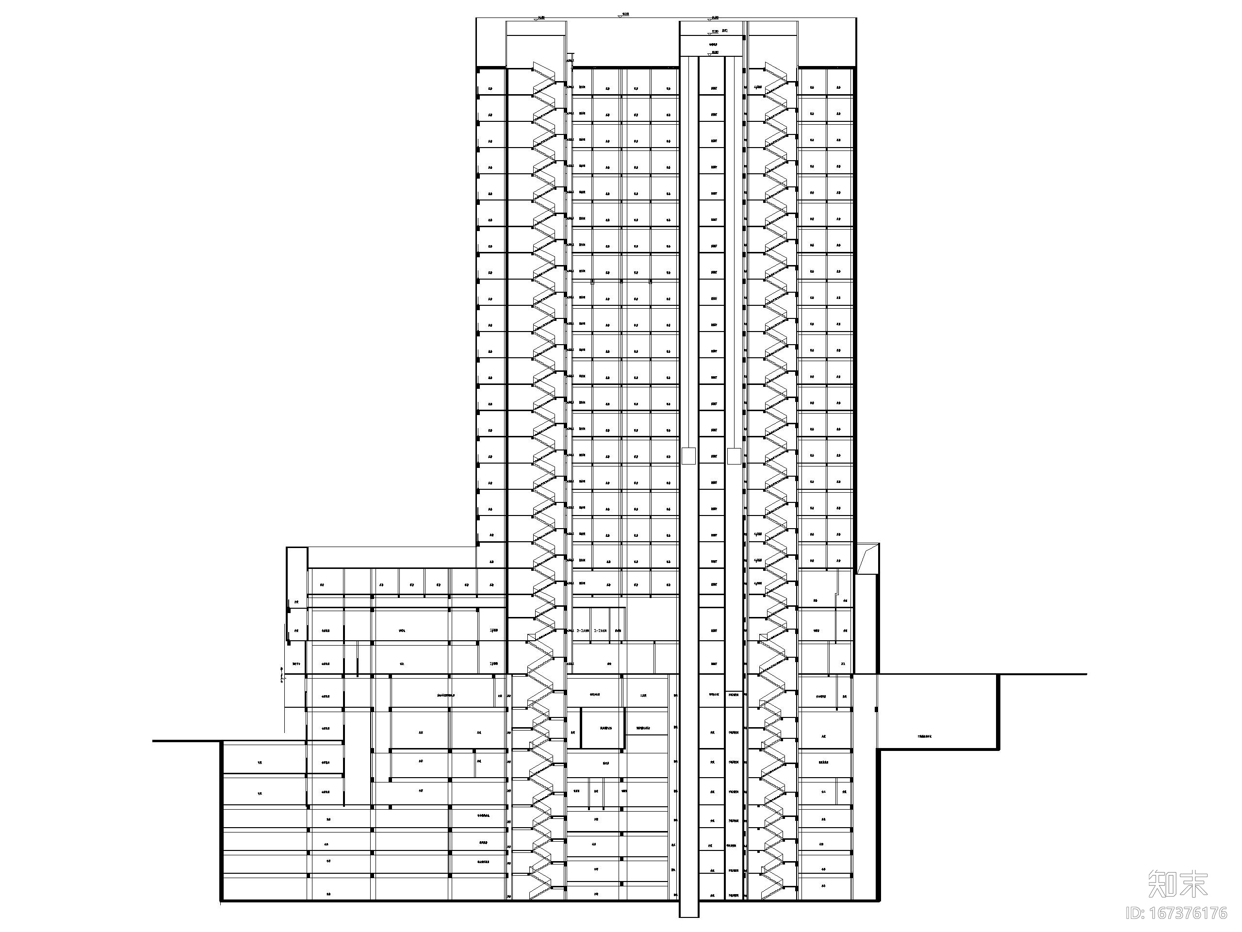 会展总部基地地下车库及商业建筑施工图cad施工图下载【ID:167376176】