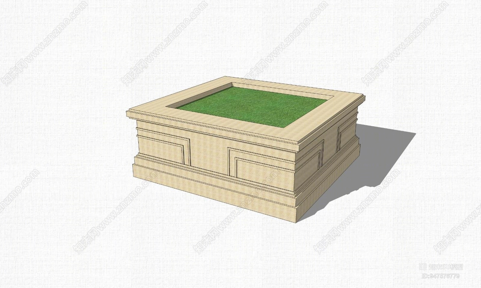 现代方形树池SU模型下载【ID:947576779】