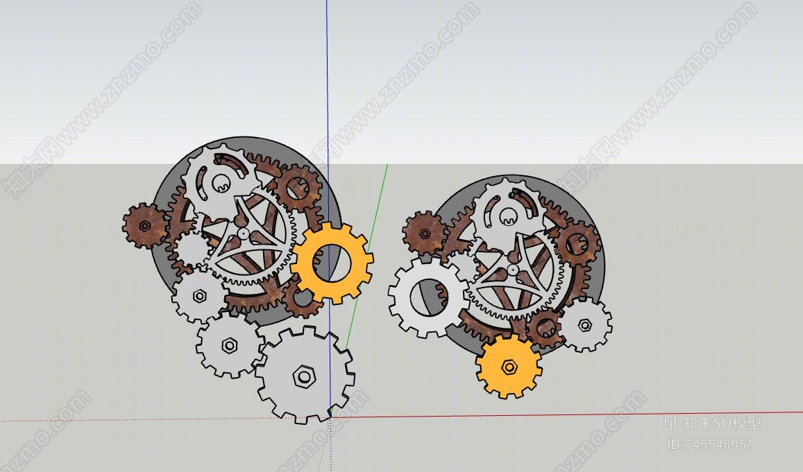 工业风齿轮摆件SU模型下载【ID:745548951】