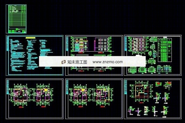 私人别墅建筑施工图带效果图cad施工图下载【ID:36942766】