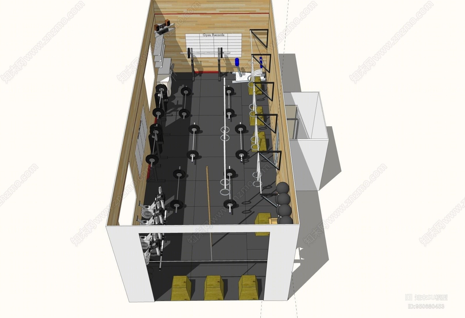 现代风格家居健身房SU模型下载【ID:950680453】