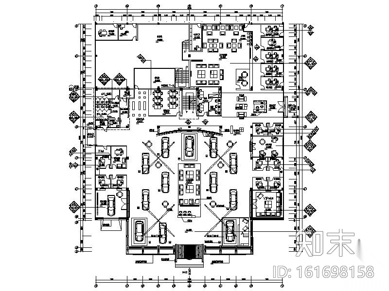 [山东]某大型汽车贸易有限公司室内展示装修图cad施工图下载【ID:161698158】