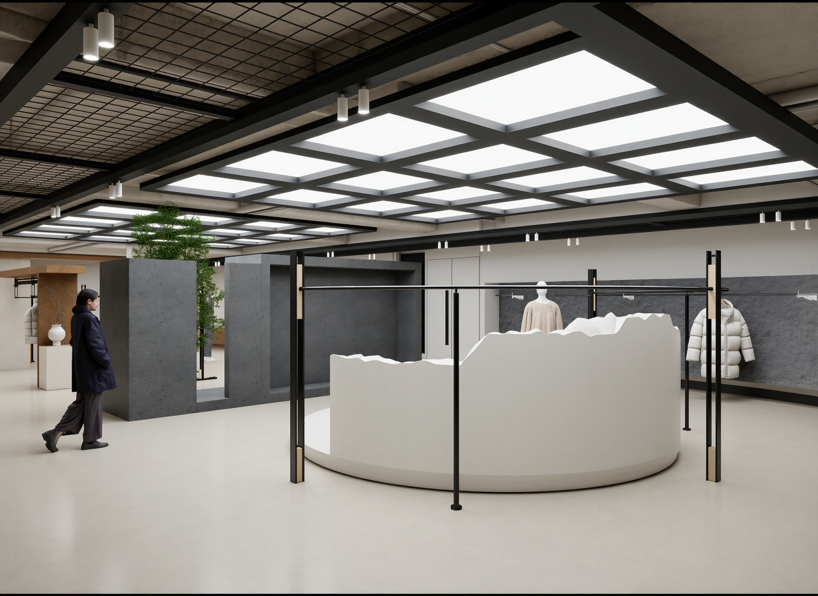 工业服装展厅3D模型下载【ID:1215078053】