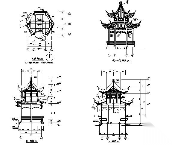 [江苏]古典新中式居住区全套景观CAD施工图（赠送水电...施工图下载【ID:160714111】