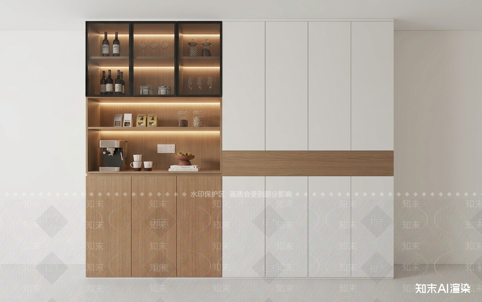 玻璃门餐边柜餐边柜3D模型下载【ID:1227427781】