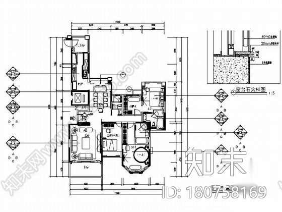 [深圳]110平三室两厅现代风格样板房装修图（含效果）cad施工图下载【ID:180758169】