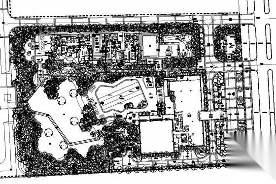 居住区景观施工图cad施工图下载【ID:161085166】