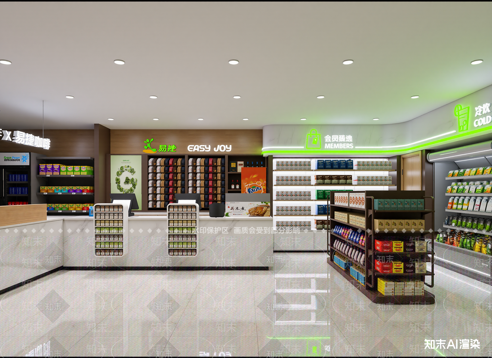 现代便利店3D模型下载【ID:1214695778】