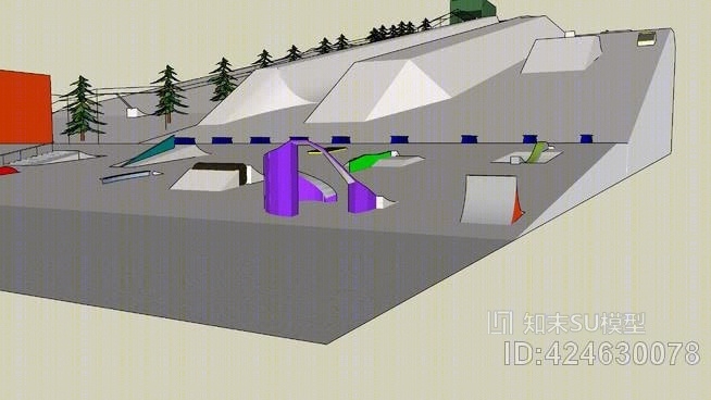 滑雪板公园SU模型下载【ID:424630078】