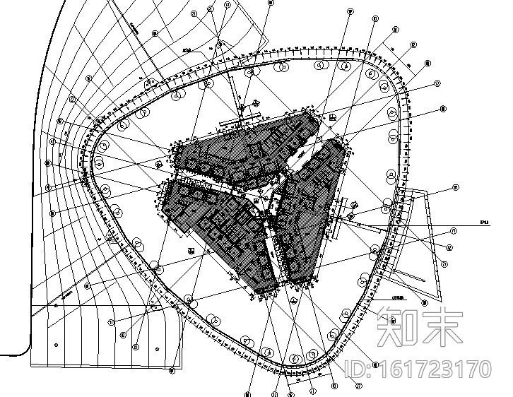 [广东]珠江新城西塔主塔办公空间设计施工图（附效果图）cad施工图下载【ID:161723170】