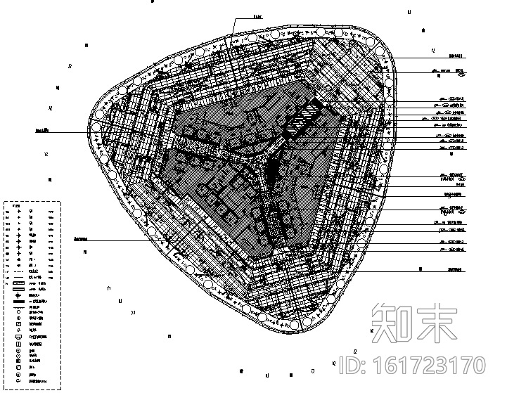 [广东]珠江新城西塔主塔办公空间设计施工图（附效果图）cad施工图下载【ID:161723170】