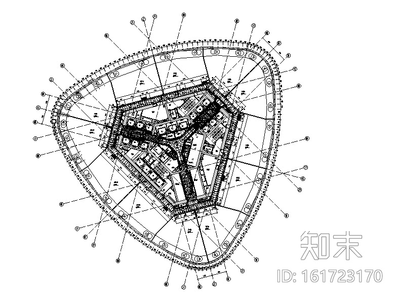 [广东]珠江新城西塔主塔办公空间设计施工图（附效果图）cad施工图下载【ID:161723170】