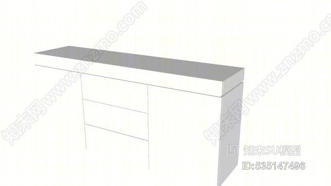 餐具柜2100木制或玻璃台面SU模型下载【ID:535147496】