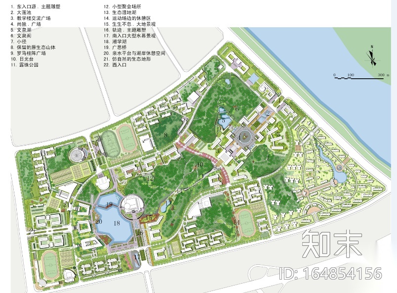 [湖南]湖南大学湘江学院景观设计方案cad施工图下载【ID:164854156】