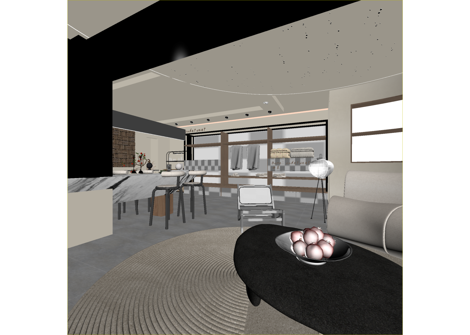 现代民宿大厅3D模型下载【ID:1215130759】