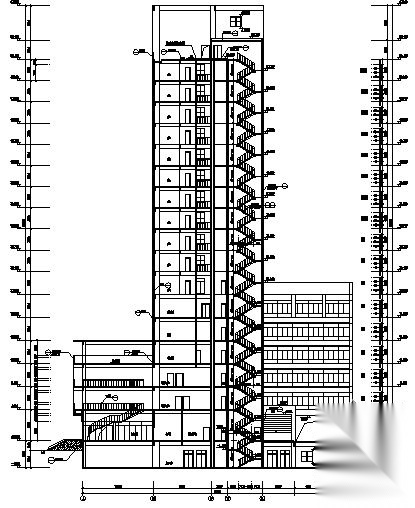 [凤岗镇]某十七层银行大楼建筑施工图cad施工图下载【ID:167927166】