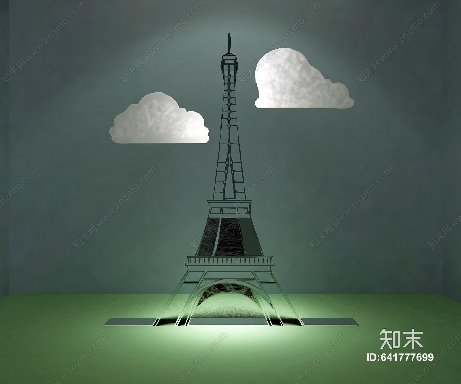 现代埃菲尔铁塔3D模型下载【ID:641777699】