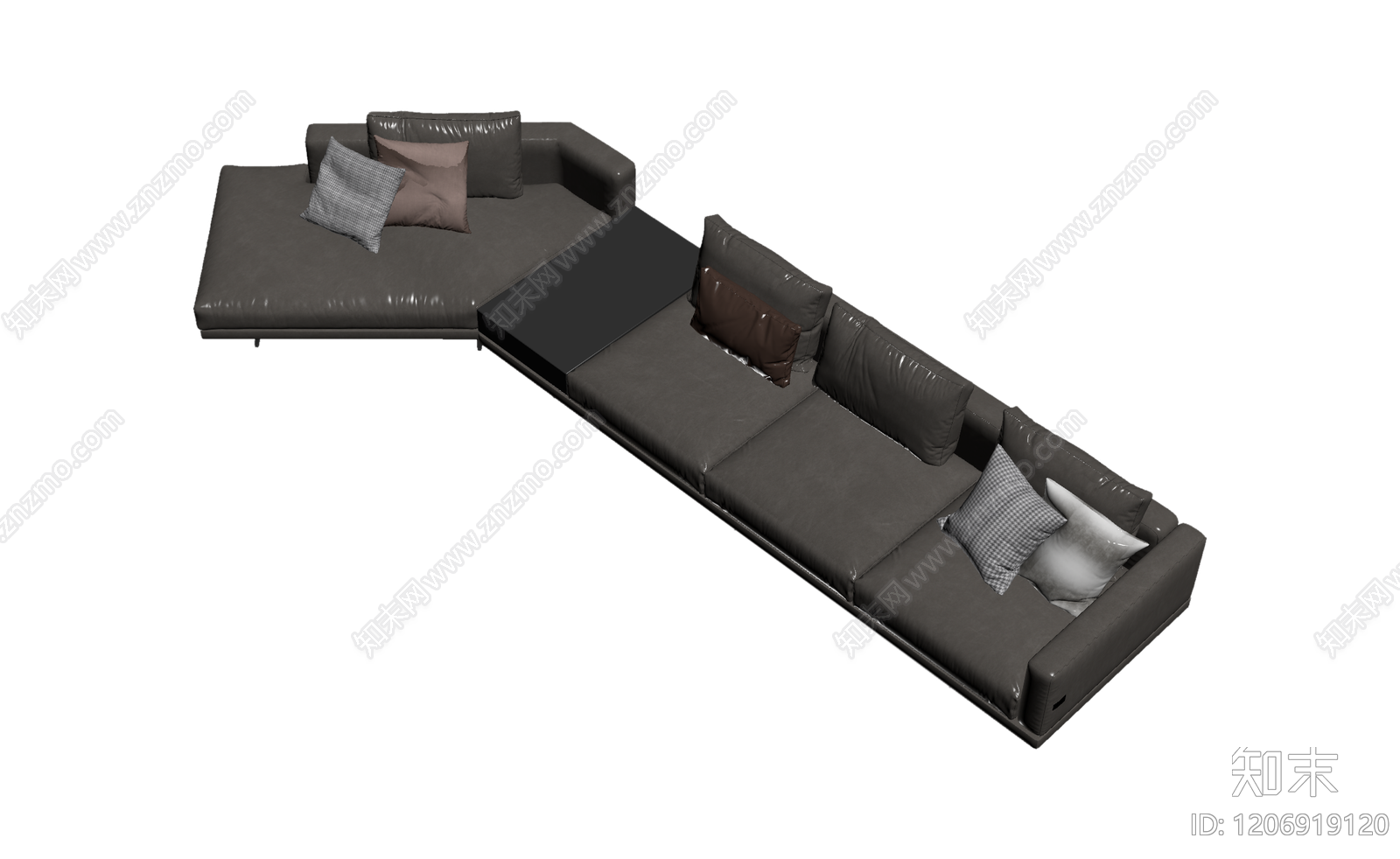 L型皮质沙发组合3D模型下载【ID:1206919120】