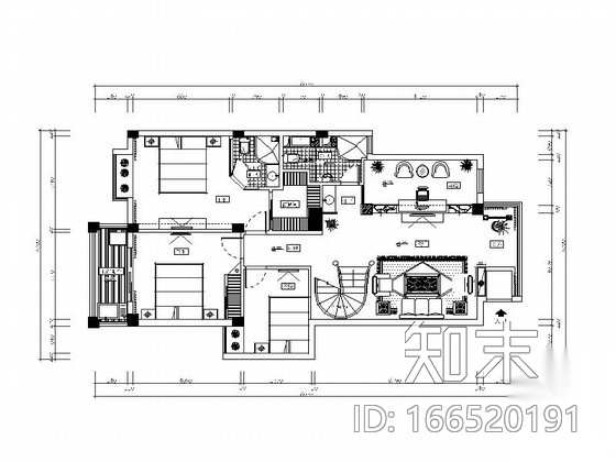 [浙江]豪华欧式含阁楼别墅室内设计CAD施工图施工图下载【ID:166520191】