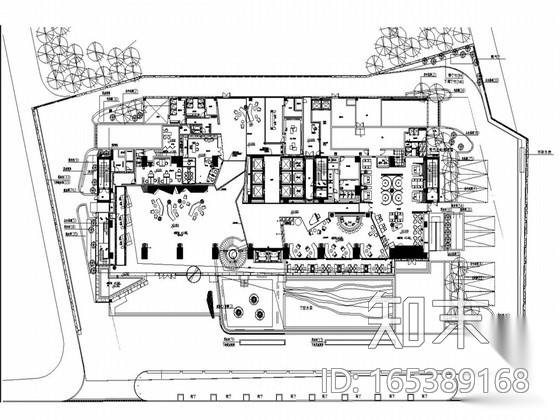 某中型酒店景观设计施工全套图纸cad施工图下载【ID:165389168】