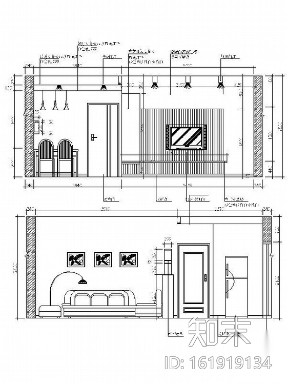 两居室设计方案（含3D文件及效果图）cad施工图下载【ID:161919134】