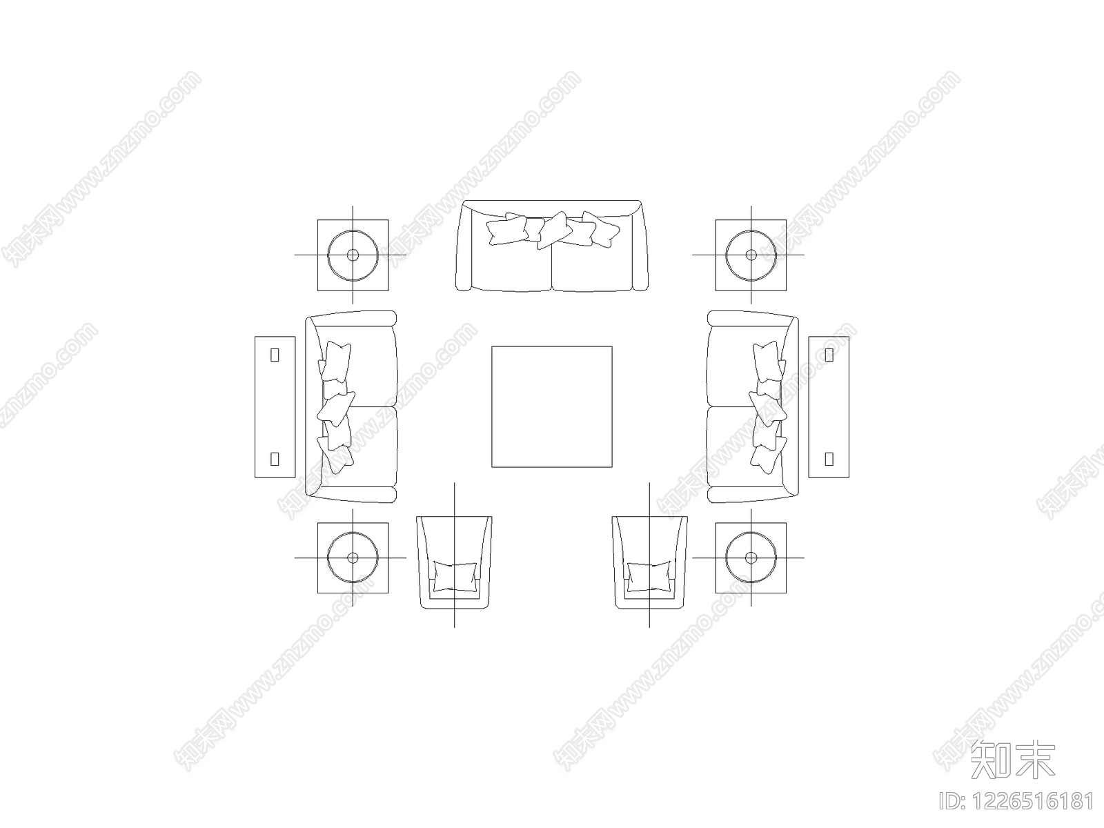 现代沙发CAD图纸