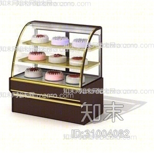 现代棕色木艺蛋糕柜3D模型下载【ID:31004082】