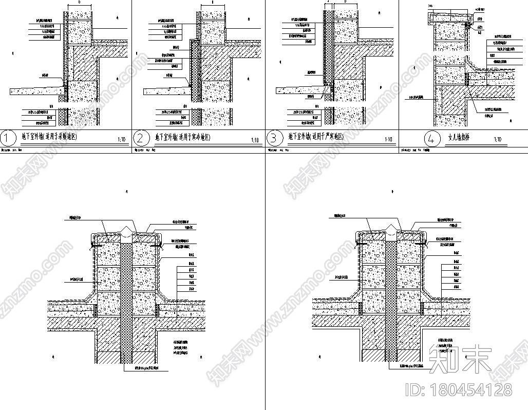 蒸压加气混凝土砌块墙自保温系统节点详图施工图下载【ID:180454128】