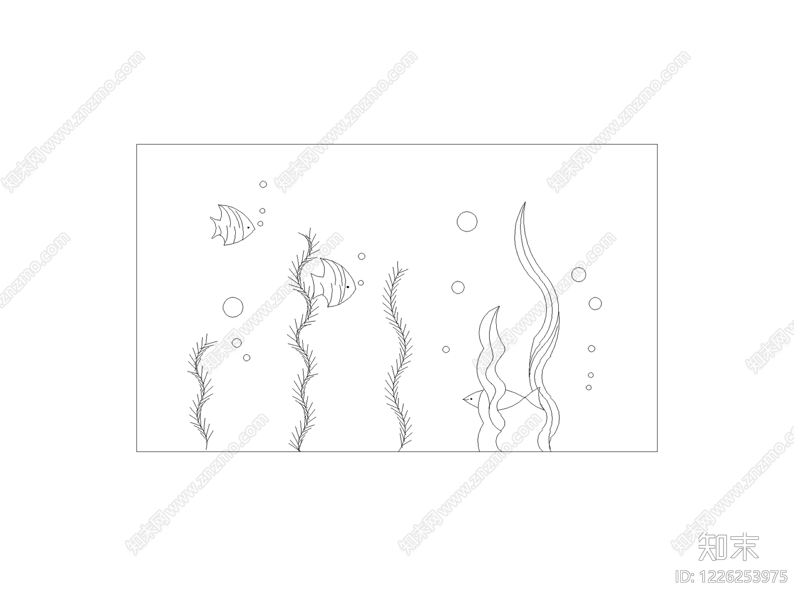 陈设类立面挂画cad施工图下载【ID:1226253975】