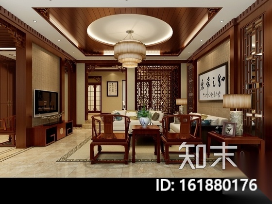 [重庆]原创中式三层别墅室内装修CAD施工图含效果cad施工图下载【ID:161880176】