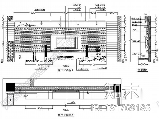 白橡木装饰三室二厅室内装修图施工图下载【ID:181769186】