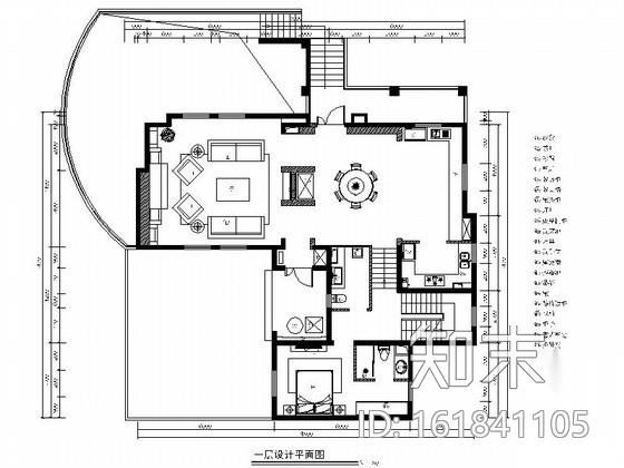 [山东]美式古典别墅样板间室内施工图（含实景照片）cad施工图下载【ID:161841105】