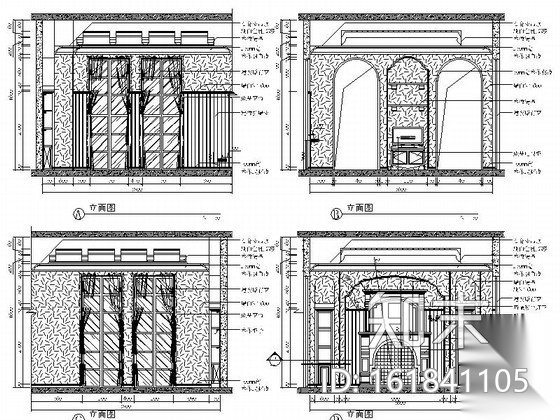 [山东]美式古典别墅样板间室内施工图（含实景照片）cad施工图下载【ID:161841105】