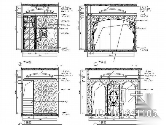 [山东]美式古典别墅样板间室内施工图（含实景照片）cad施工图下载【ID:161841105】