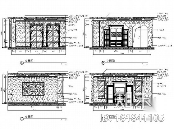 [山东]美式古典别墅样板间室内施工图（含实景照片）cad施工图下载【ID:161841105】