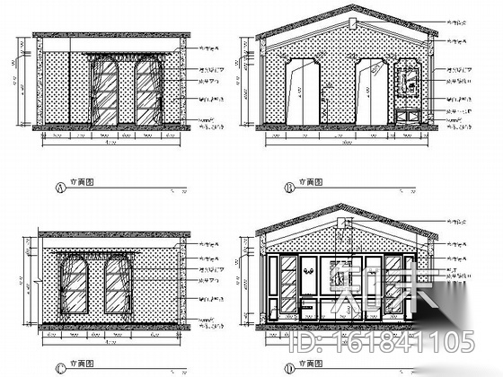 [山东]美式古典别墅样板间室内施工图（含实景照片）cad施工图下载【ID:161841105】