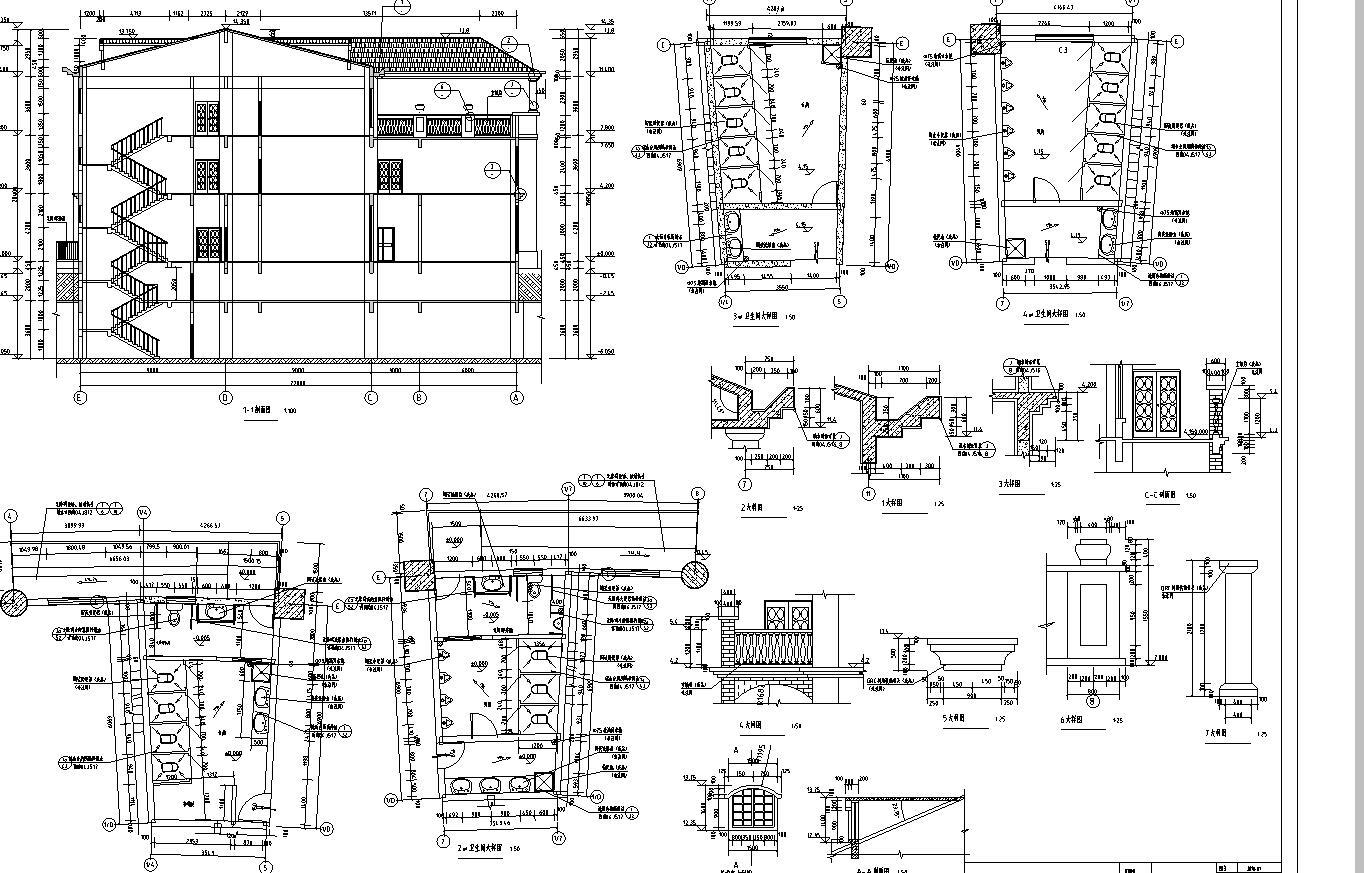 欧式风格别墅建筑方案设计（包含效果图）cad施工图下载【ID:149869100】