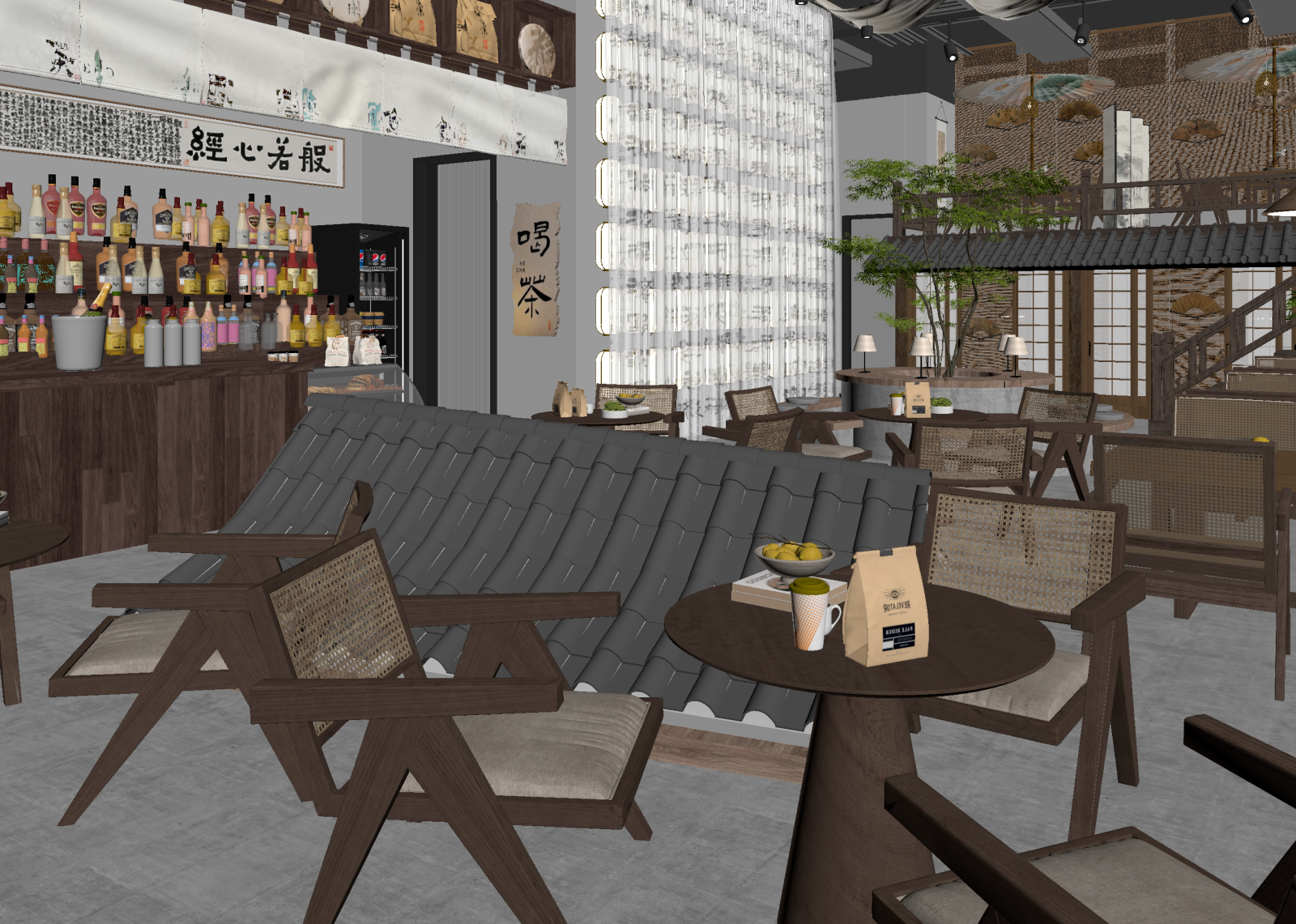 现代茶馆3D模型下载【ID:1214454137】