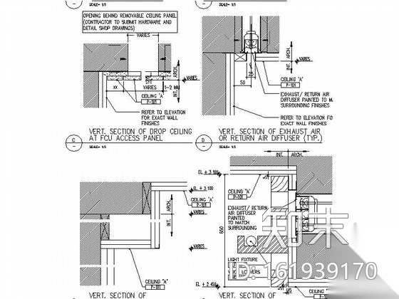 [四川]英文版现代风格酒店室内装修CAD施工图（含方案）cad施工图下载【ID:161939170】