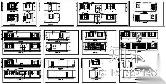 某单位大堂办公室装饰图立面cad施工图下载【ID:161782143】