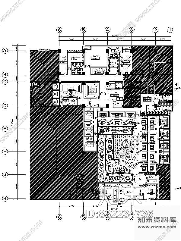 图块/节点百度酒吧平面图cad施工图下载【ID:832234736】