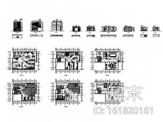 三层办公楼设计方案图cad施工图下载【ID:161820161】